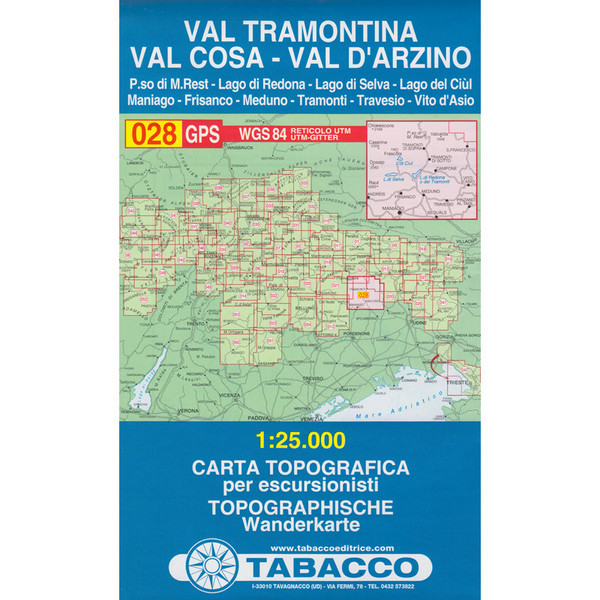  TABACCO 028 VAL TRAMONTINA VAL COSA - Wanderkarte