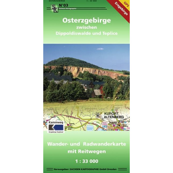 Osterzgebirge zwischen Dippoldiswalde und Teplice 1 : 33 000 Wanderkarte NOCOLOR