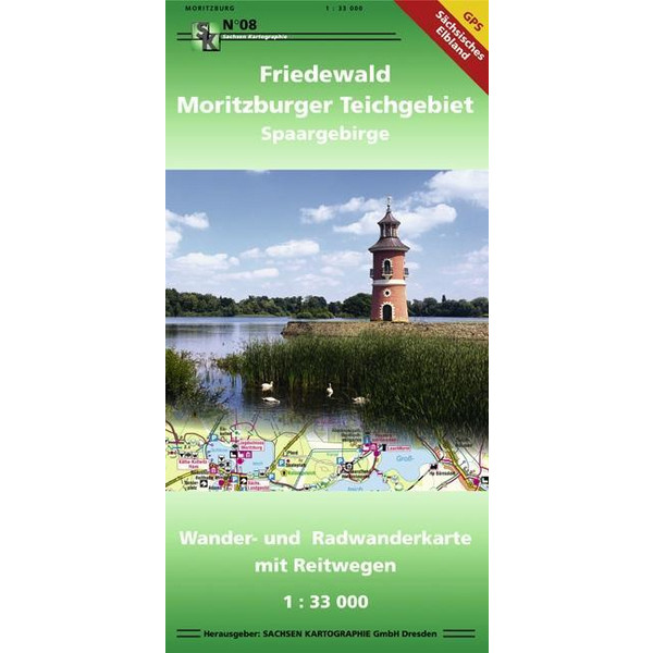 Friedewald - Moritzburger Teichgebiet - Spaargebirge  1 : 33 000 Wanderkarte NOCOLOR