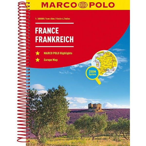  MARCO POLO Reiseatlas Frankreich 1:300 000 - Straßenkarte