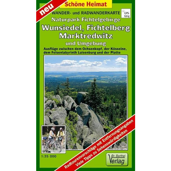 Wander- und Radwanderkarte Naturpark Fichtelgebirge, Wunsiedel, Fichtelberg, Marktredwitz und Umgebung 1 : 35 000 Wanderkarte NOPUBLISHER