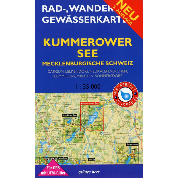 Rad-, Wander- und Gewässerkarte Kummerower See - Mecklenburgische Schweiz 1:35.000. Fahrradkarte NOPUBLISHER
