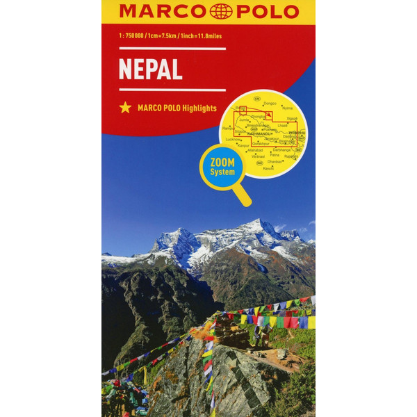 MARCO POLO Länderkarte Nepal 1:750 000 Straßenkarte NOPUBLISHER