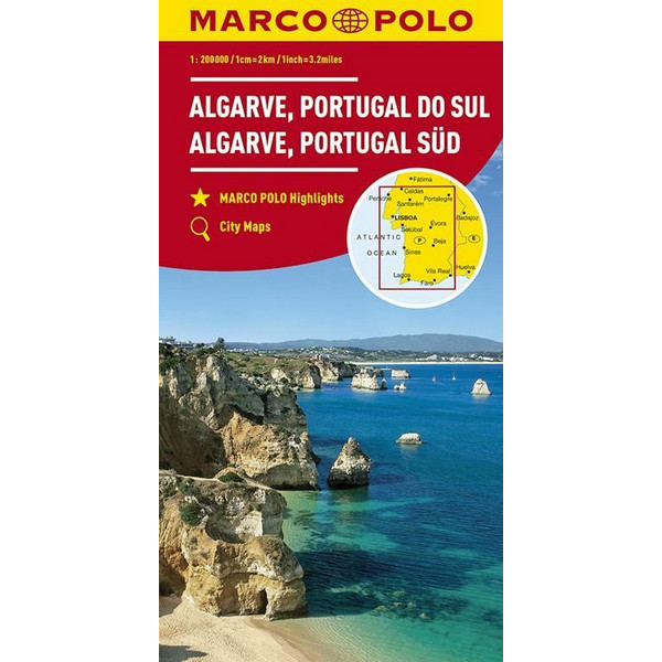  MARCO POLO Karte Algarve, Portugal Süd 1:200 000 - Straßenkarte