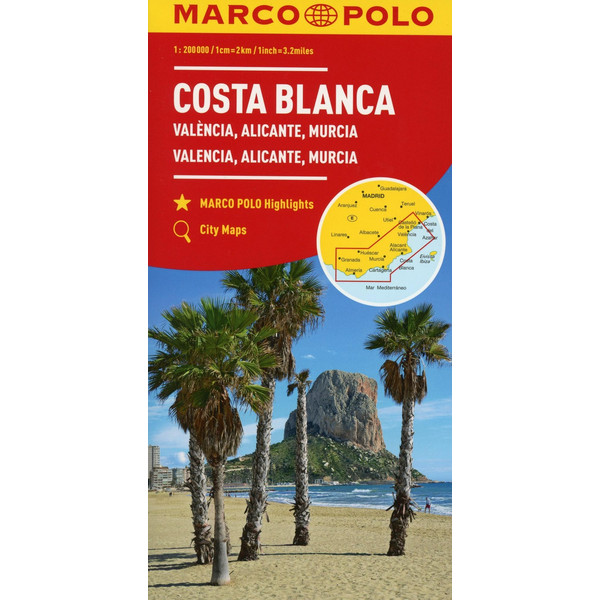  MARCO POLO Karte Costa Blanca, Valencia, Alicante, Castellón, Murcia 1:200 000 - Straßenkarte