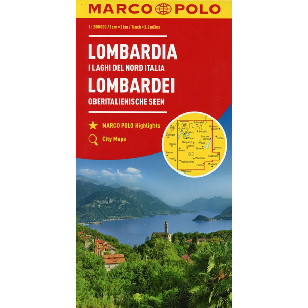  MARCO POLO Karte Italien 02. Lombardei, Oberitalienische Seen 1:200 000 - Straßenkarte