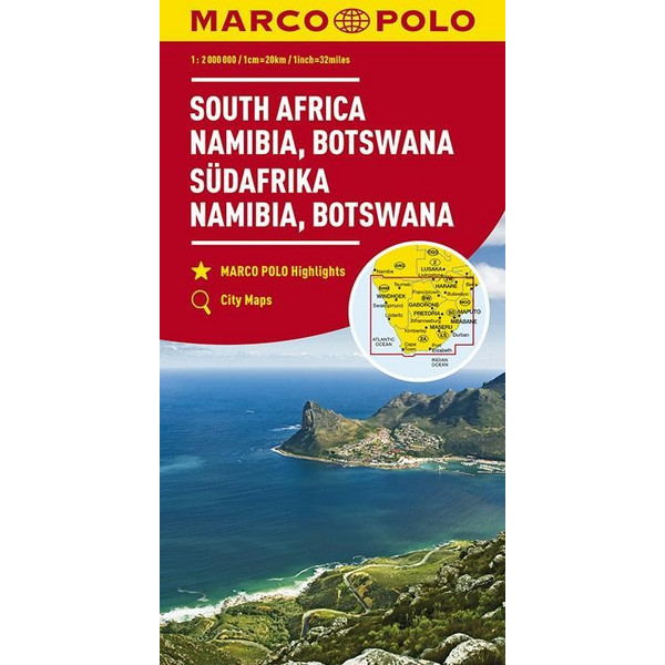  MARCO POLO Kontinentalkarte Südafrika, Namibia, Botswana 1:2 000 000 - Straßenkarte