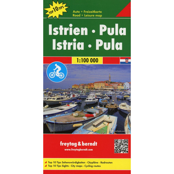 Istrien - Pula, Autokarte 1:100.000, Top 10 Tips Straßenkarte NOPUBLISHER