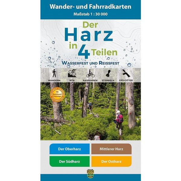  Der Harz in 4 Teilen. Wander- und Fahrradkartenset 1 : 30 000 - Fahrradkarte