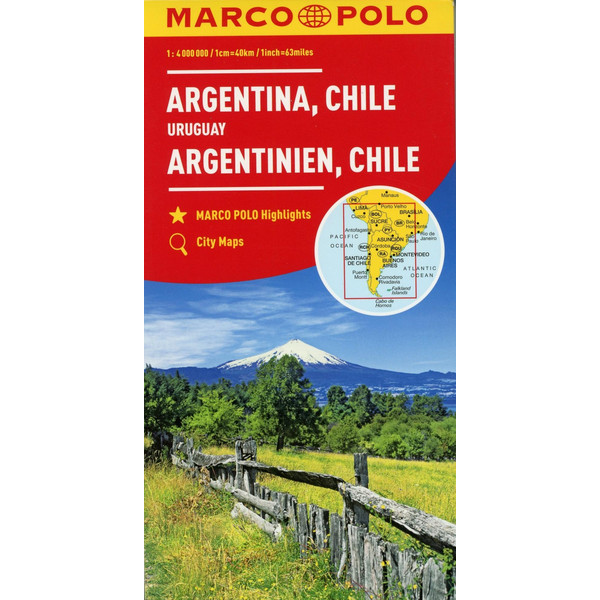  MARCO POLO Kontinentalkarte Argentinien, Chile 1:4 000 000 - Straßenkarte