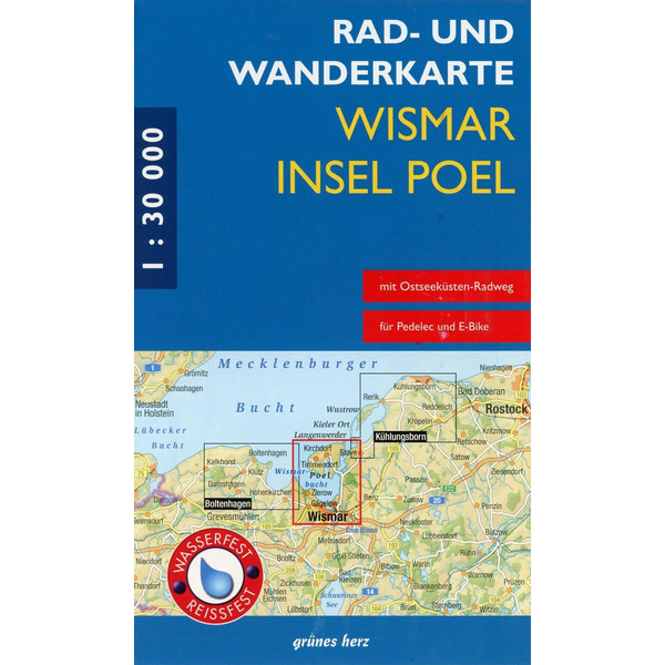  Rad- und Wanderkarte Wismar, Insel Poel 1:30.000 - Fahrradkarte