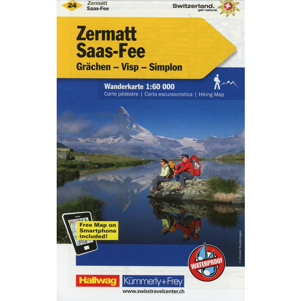 KuF Schweiz Wanderkarte 24 Zermatt / Saas Fee / Grächen / Visp / Simplon 1 : 60 000 Wanderkarte NOPUBLISHER