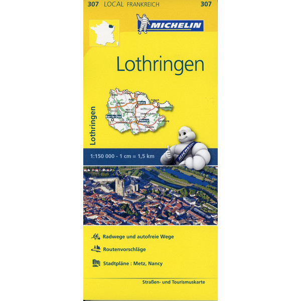  Michelin Lothringen - Straßenkarte