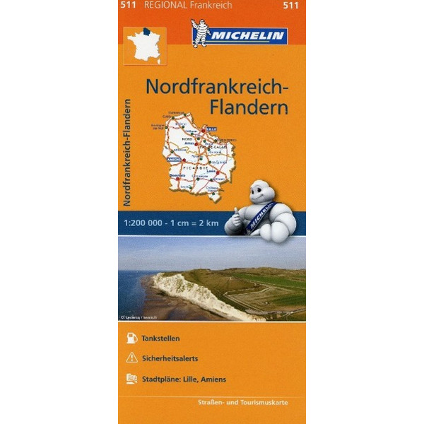  Michelin Nordfrankrankreich - Flandern - Straßenkarte