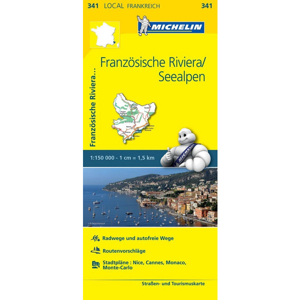  Michelin Französische Riviera - Seealpen - Straßenkarte