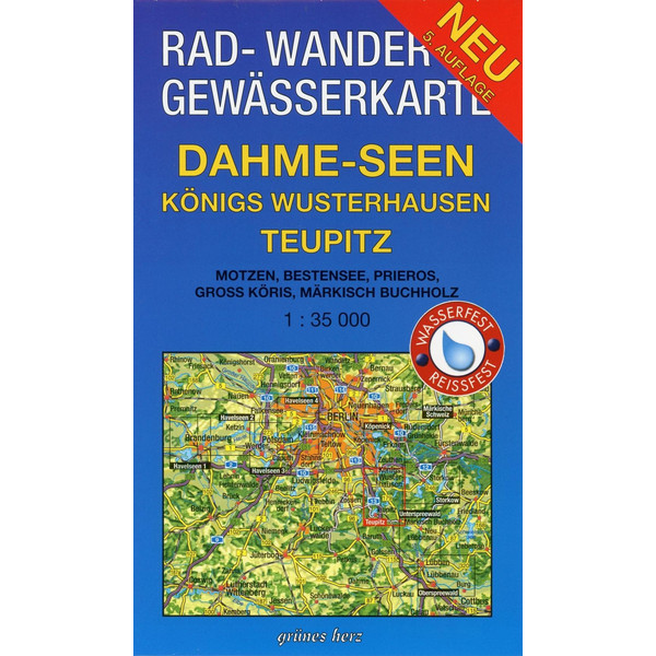 Dahme-Seen: Königs Wusterhausen, Teupitz 1 : 35 000 Rad-, Wander- und Gewässerkarte Fahrradkarte NOPUBLISHER
