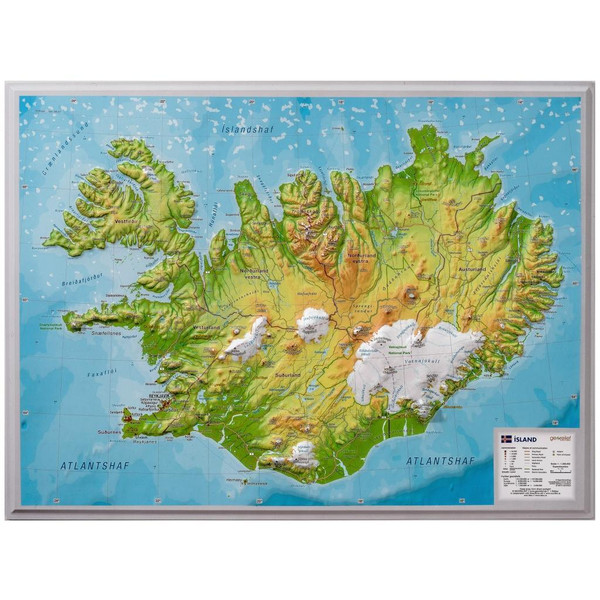 Relief Island klein 1:500.000 Karte NOPUBLISHER