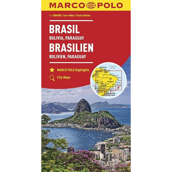 MARCO POLO Kontinentalkarte Brasilien, Bolivien, Paraguay, Uruguay 1:4 000 000 Straßenkarte NOPUBLISHER