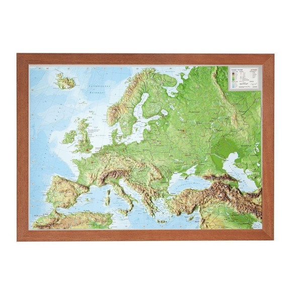  Relief Europa 1:16 MIO mit Holzrahmen - Karte