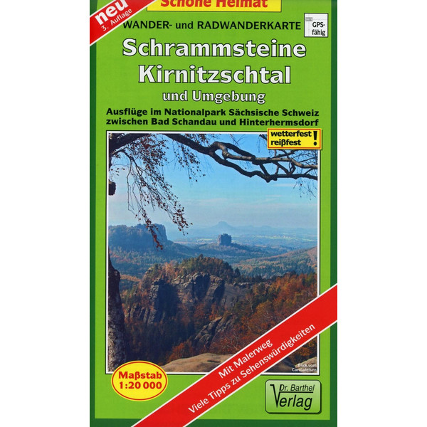 Wander- und Radwanderkarte Schrammsteine, Kirnitzschtal und Umgebung 1 : 20 000 Wanderkarte NOPUBLISHER