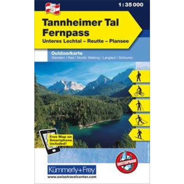 KuF Österreich Outdoorkarte 05 Tannheimer Tal - Fernpass 1 : 35 000 Wanderkarte NOPUBLISHER