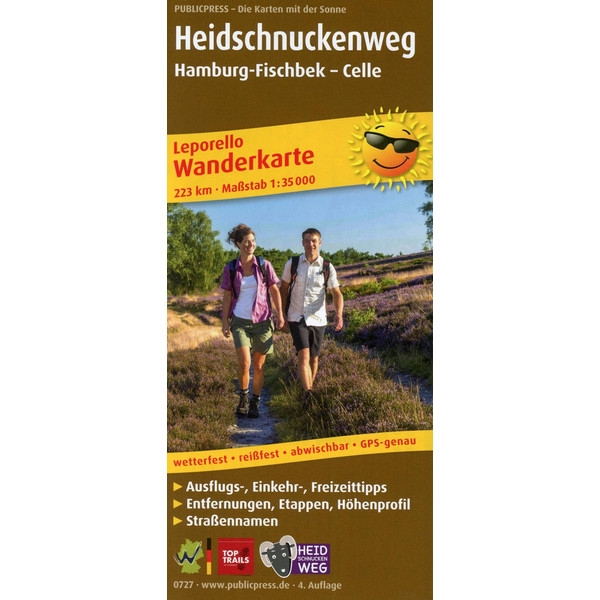 Wanderkarte Heidschnuckenweg, Hamburg-Fischbek - Celle 1 : 35 000 Wanderkarte NOPUBLISHER
