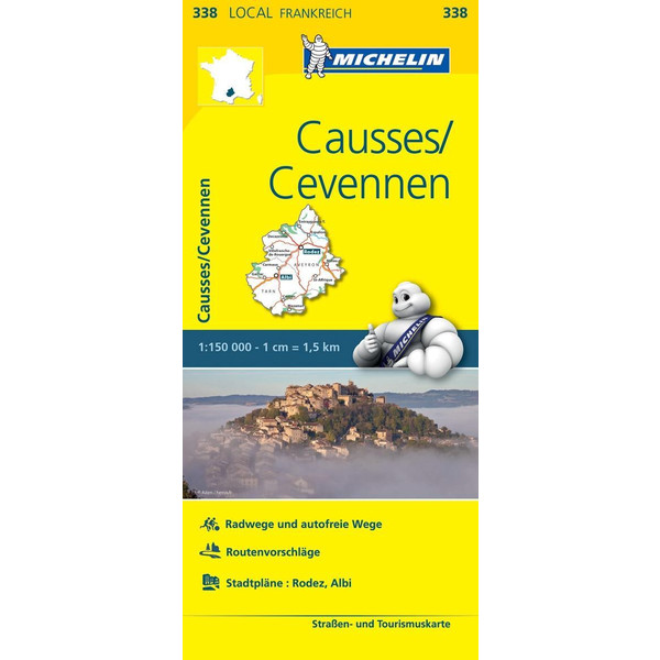Michelin Localkarte Causses - Cevennen 1 : 150 000 Straßenkarte NOPUBLISHER