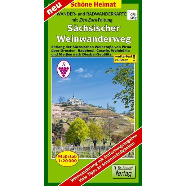 Wander- und Radwanderkarte Sächsischer Weinwanderweg 1:20 000 Wanderkarte NOPUBLISHER