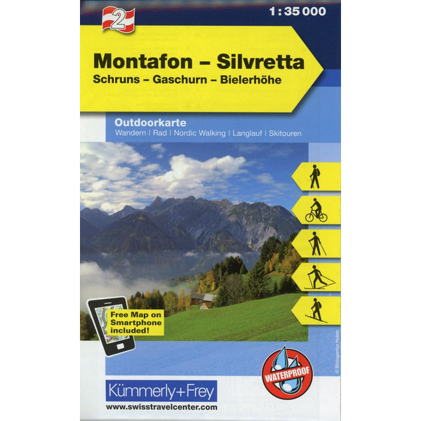 KuF Österreich Outdoorkarte 02 Montafon - Silvretta 1 : 35 000 Wanderkarte NOPUBLISHER