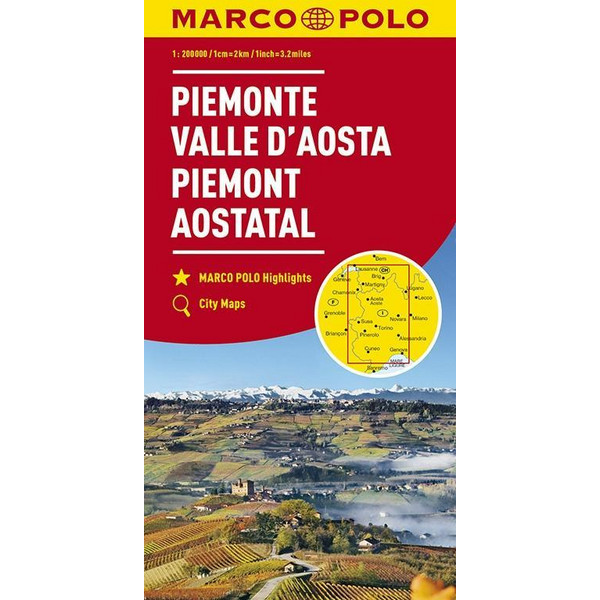  MARCO POLO Karte Italien 01. Piemont, Aostatal 1:200 000 - Straßenkarte