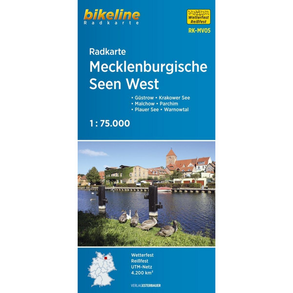 Bikeline Radkarte Deutschland Mecklenburgische Seen West 1 : 75 000 Fahrradkarte ESTERBAUER GMBH