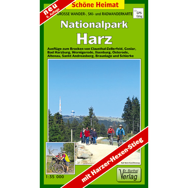 Große Wanderkarte-, Ski- und Radwanderkarte Nationalpark Harz 1 : 35 000 Wanderkarte BARTHEL DR.
