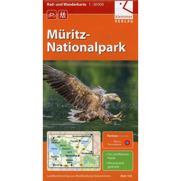 Rad- und Wanderkarte Müritz-Nationalpark 1:50.000 Wanderkarte KLEMMER VERLAG