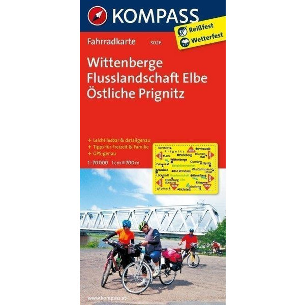 Wittenberge - Flusslandschaft Elbe - Östliche Prignitz 1 : 70 000 Fahrradkarte KOMPASS KARTEN GMBH