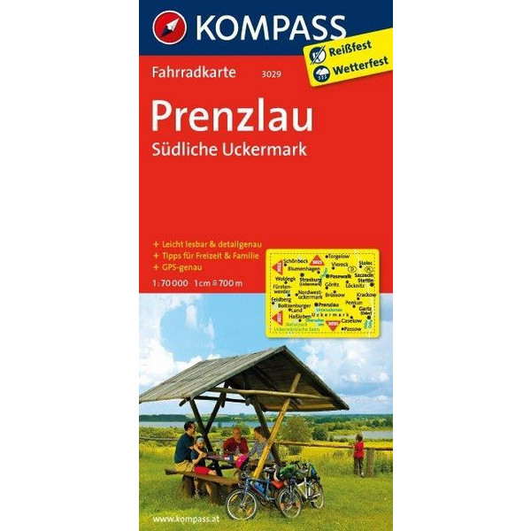 Prenzlau - Südliche Uckermark 1 : 70 000 Fahrradkarte KOMPASS KARTEN GMBH
