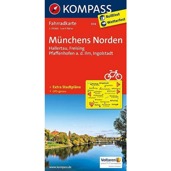  Münchens Norden, Hallertau, Freising, Pfaffenhofen a. d. Ilm, Ingolstadt 1 : 70 000 - Fahrradkarte