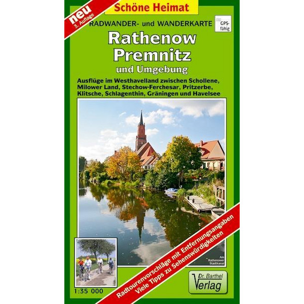 Radwander- und Wanderkarte Rathenow, Premnitz und Umgebung 1 : 35 000 Wanderkarte BARTHEL DR.
