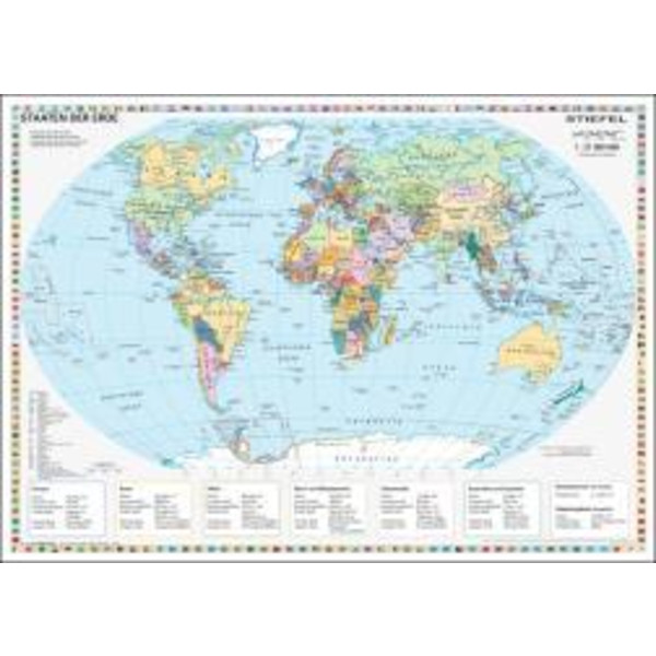 Staaten der Erde, politisch 1 : 40 000 000. Wandkarte Kleinformat ohne Metallstäbe Weltkarte STIEFEL EUROCART GMBH