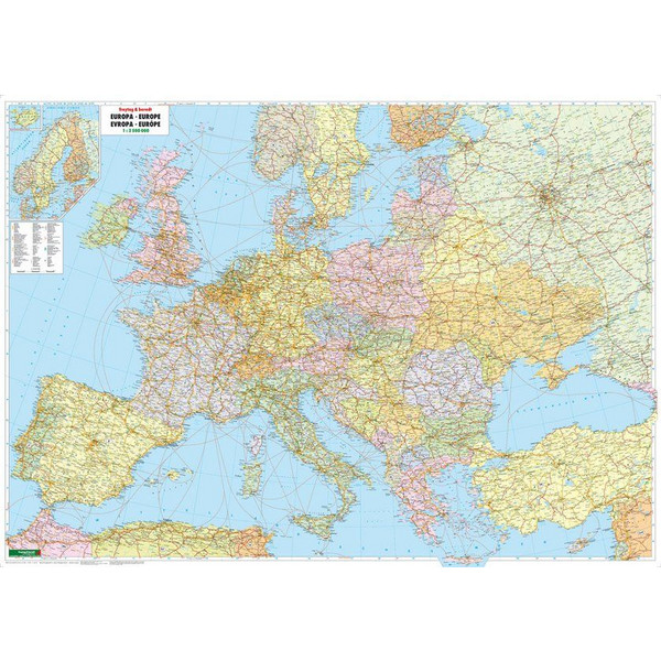 Europa politisch 1 : 3 500 000. Poster-Karte mit Metallbestäbung Poster FREYTAG + BERNDT