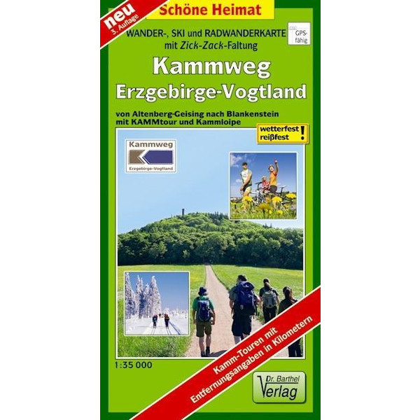 Wander-, Ski- und Radwanderkarte Kammweg Erzgebirge-Vogtland 1:35 000 Winterwanderkarte BARTHEL DR.