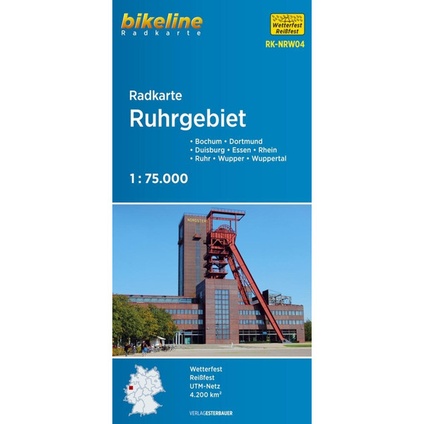 Bikeline Radkarte Deutschland Ruhrgebiet 1 : 75 000 (RK-NRW04) Fahrradkarte ESTERBAUER GMBH