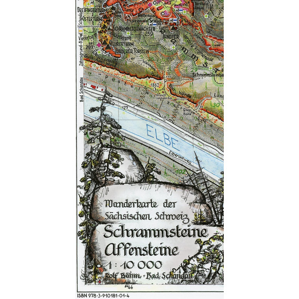  Schrammsteine·Affensteine 1 : 10 000 - Wanderkarte