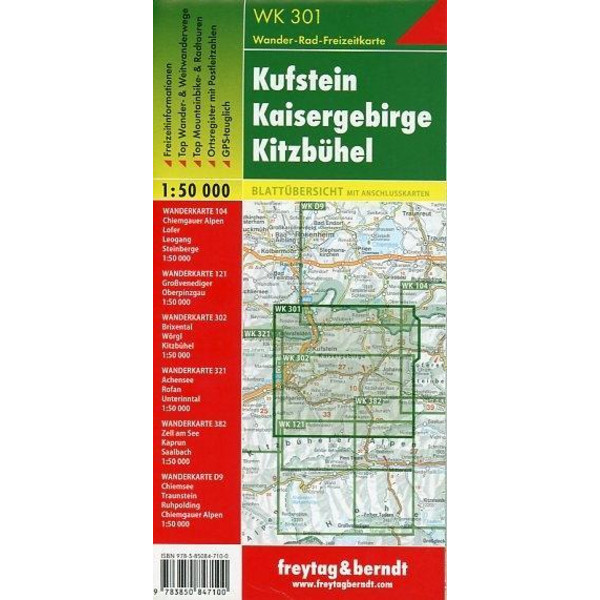 WK 301 Kufstein Kaisergebirge Kitzbühel Wanderkarte 1:50.000