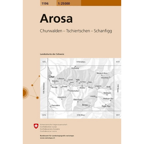 Swisstopo 1 : 25 000 Arosa Wanderkarte BUNDESAMT FÜR LANDESTOPOG