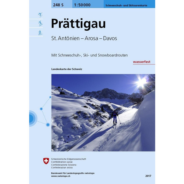 Swisstopo 1 : 50 000 Prättigau Ski Wanderkarte BUNDESAMT FÜR LANDESTOPOG