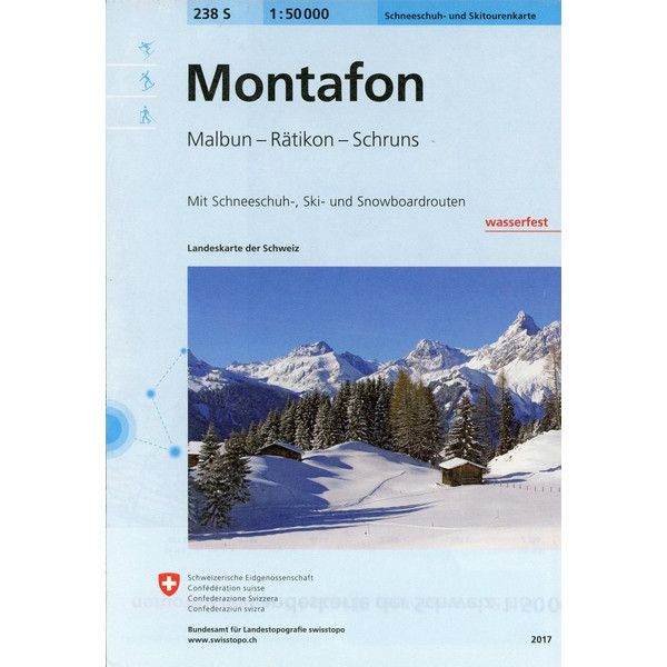 Swisstopo 1 : 50 000 Montafon Ski Wanderkarte BUNDESAMT FÜR LANDESTOPOG