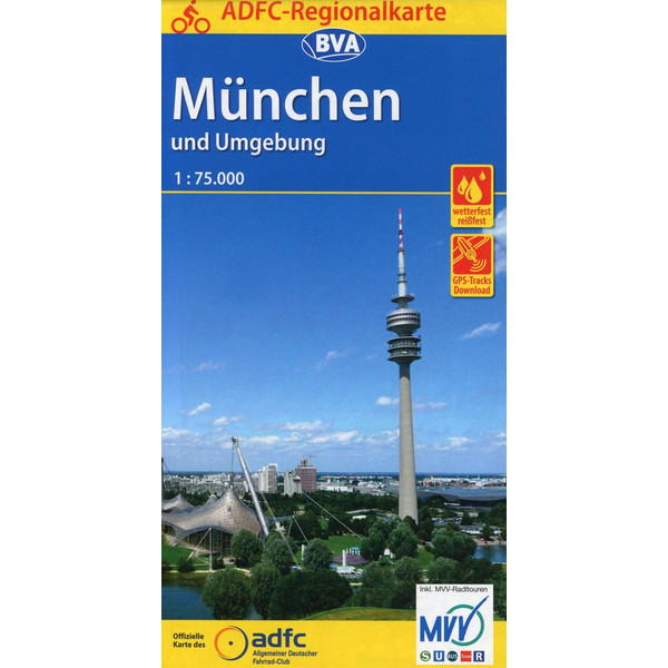  ADFC-Regionalkarte München und Umgebung, 1:75.000 - Fahrradkarte