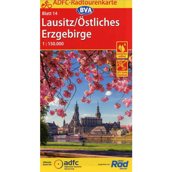  ADFC-Radtourenkarte 14 Lausitz /Östliches Erzgebirge 1:150.000, reiß- und wetterfest, GPS-Tracks Download - Fahrradkarte