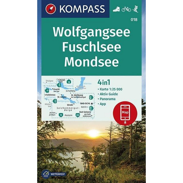  Wolfgangsee, Fuschlsee, Mondsee 1:25 000 - Wanderkarte