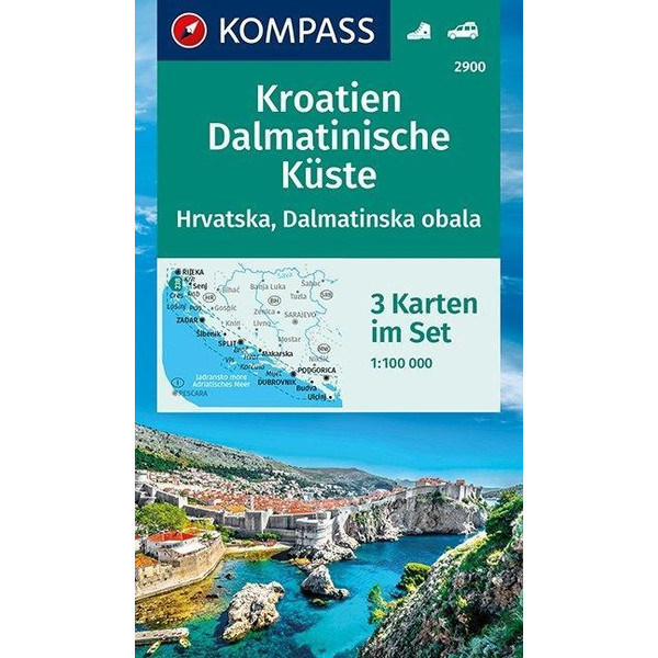  Kroatien, Dalmatinische Küste 1:100 000 - Straßenkarte